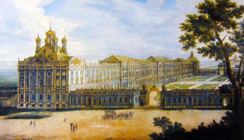 Вид Большого дворца. 1760-1761 годы. - Баризьен Фридрих Гартман