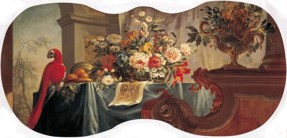 Цветы, фрукты, попугай. 1754 - Бельский Алексей Иванович