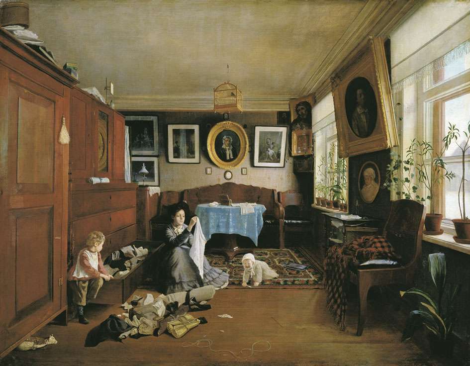 Внутренний вид комнаты. 1873 - Бобров Алексей Алексеевич