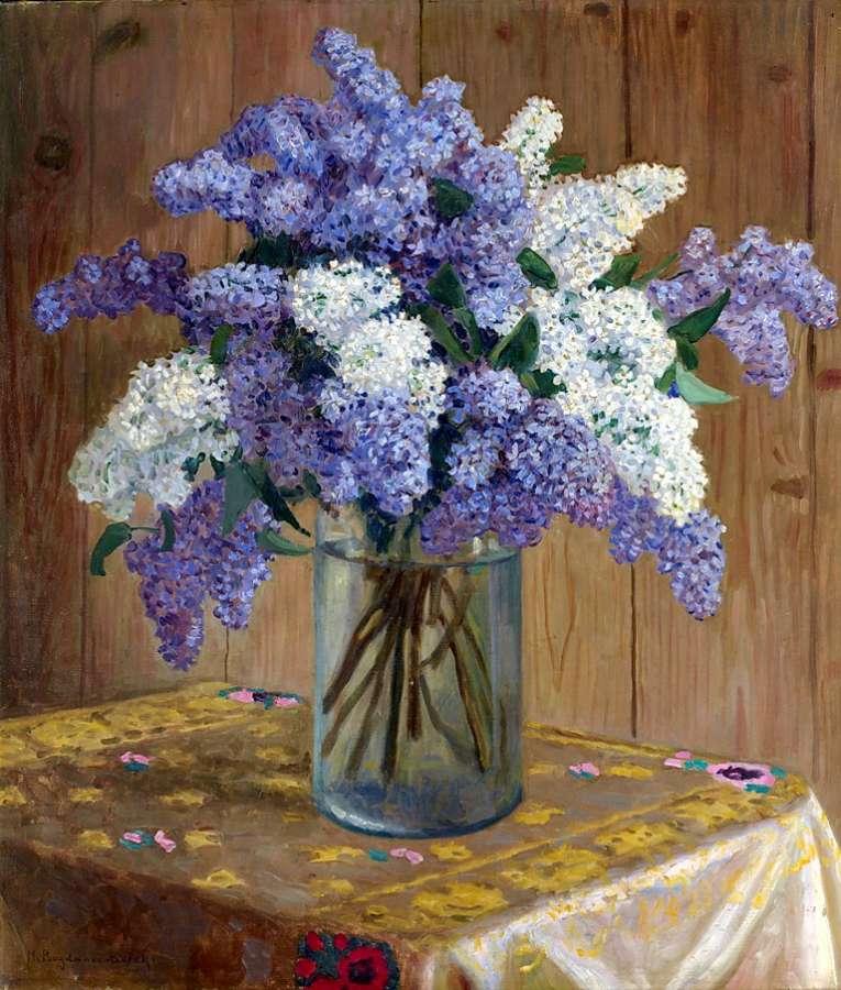 Still Life with Lilacs, 167.6х198.1 ЧС - Богданов-Бельский Николай Петрович
