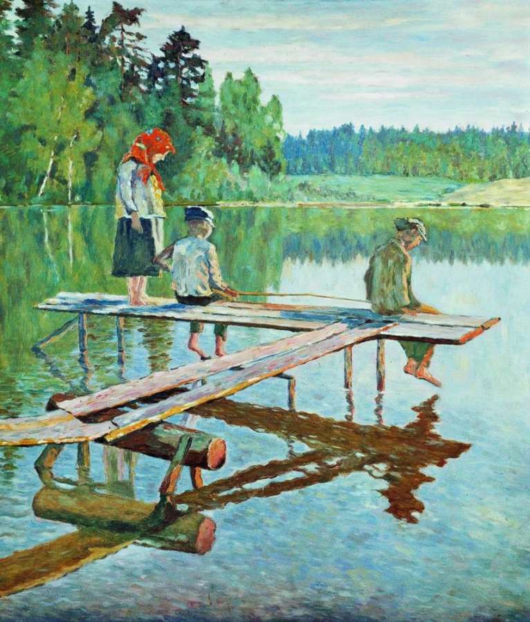Вечер (Удильщик). 1925 Рига - Богданов-Бельский Николай Петрович