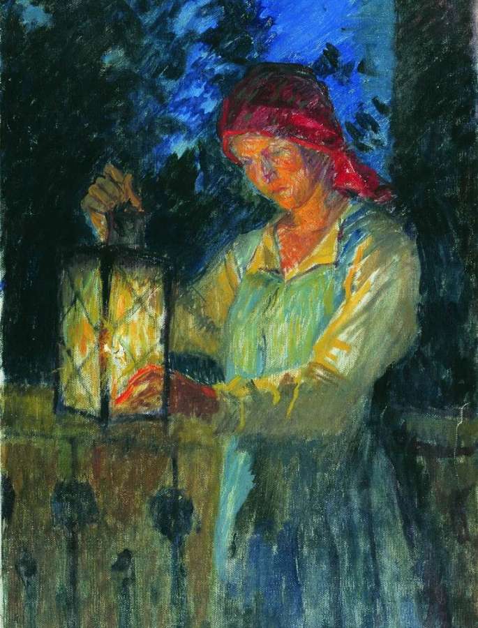 Девочка с фонарем. 1908 ЧС - Богданов-Бельский Николай Петрович