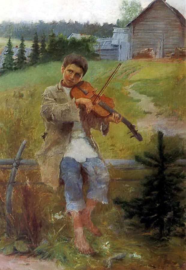 Мальчик со скрипкой. 1897 123x83 Нижний Тагил - Богданов-Бельский Николай Петрович