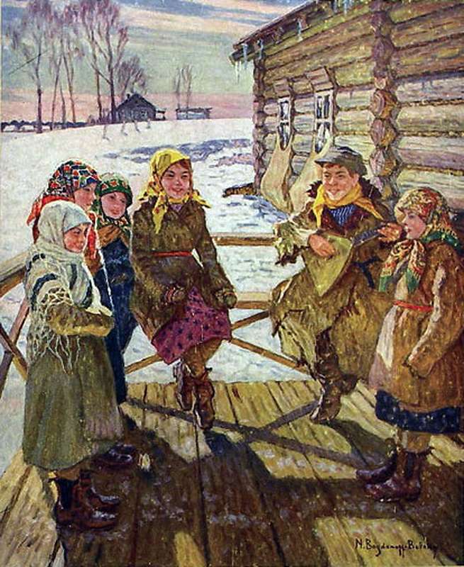Праздник на крылечке. 1931 МН - Богданов-Бельский Николай Петрович