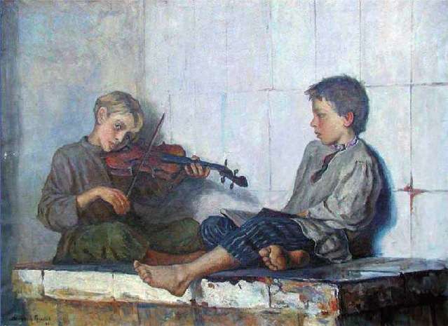 Урок музыки. 1897 - Богданов-Бельский Николай Петрович
