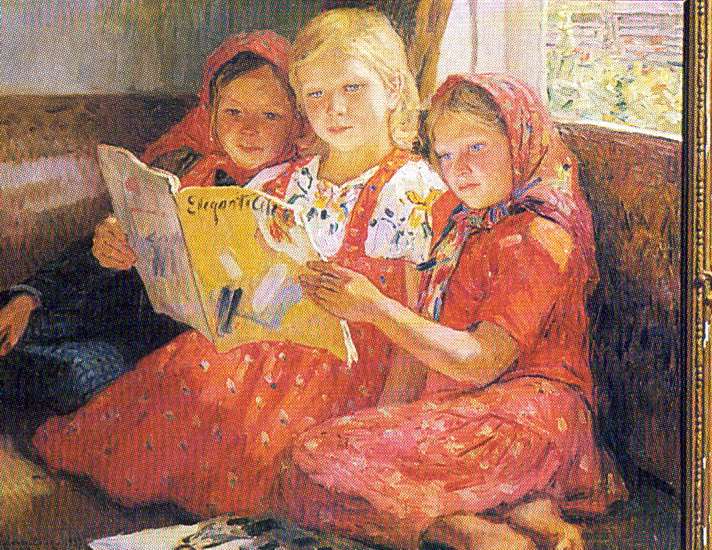 Читающие девочки - Богданов-Бельский Николай Петрович