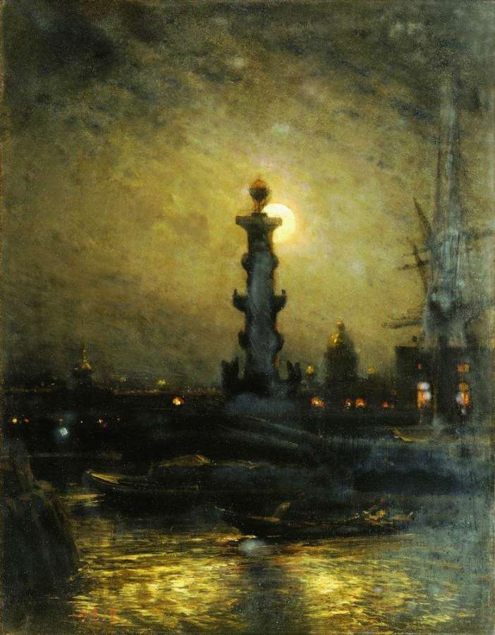 Биржа ночью. Петербург. 1878 - Боголюбов Алексей Петрович