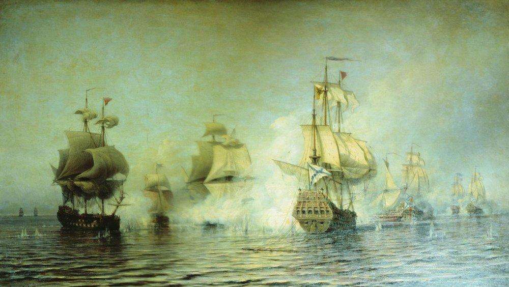 Бой у острова Эзель 24 мая 1719 года. 1866 - Боголюбов Алексей Петрович
