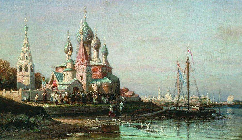 Крестный ход в Ярославле. 1863 - Боголюбов Алексей Петрович