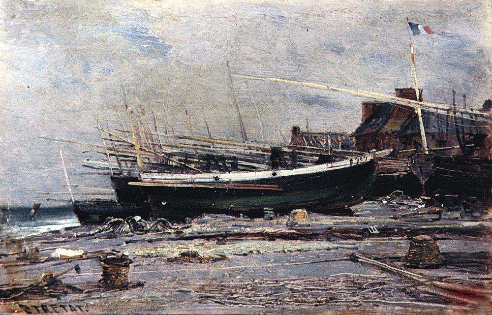 Лодки в Этрета. 1874 - Боголюбов Алексей Петрович