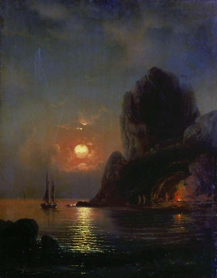 Лунная ночь на море. 1871 - Боголюбов Алексей Петрович
