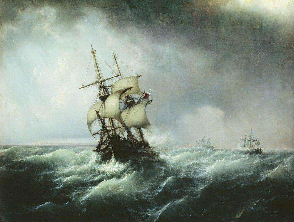 Морской бой. 1859 - Боголюбов Алексей Петрович