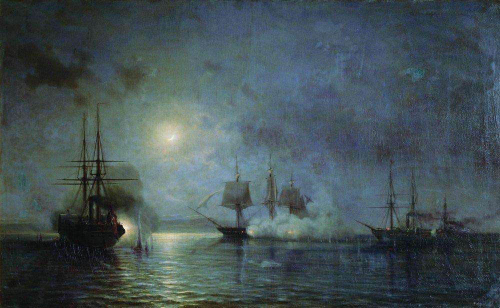 Ночное нападение на 44-пушечный фрегат Флора с 5 на 6 ноября 1853 года. 1857 - Боголюбов Алексей Петрович