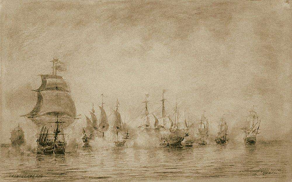 Первое морское сражение (Н.Сенявин). 1866 - Боголюбов Алексей Петрович