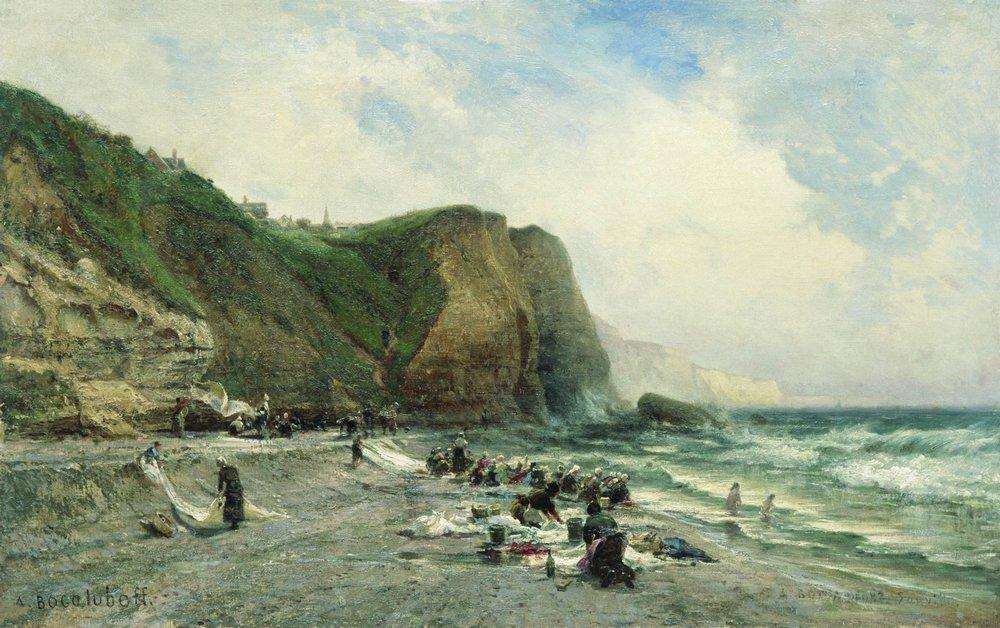 Прачки на берегу. 1870-е - Боголюбов Алексей Петрович