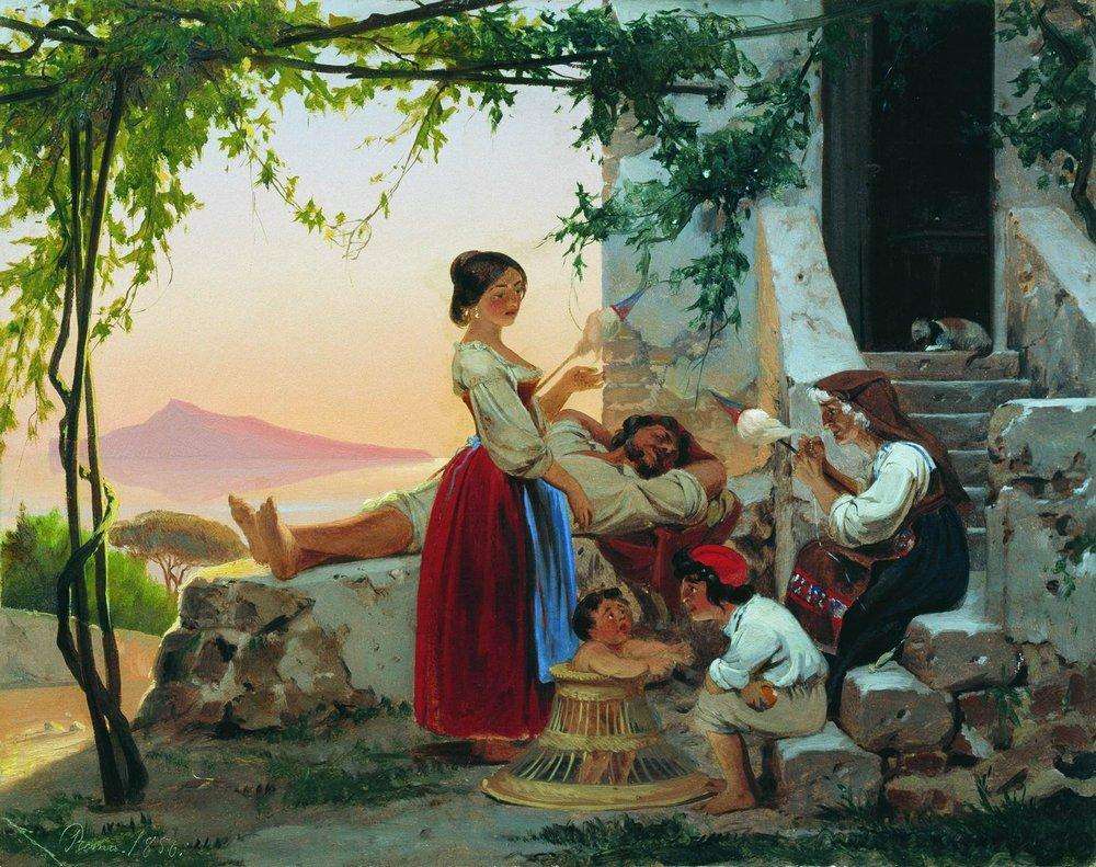 В кругу семьи. 1856 - Бронников Федор Андреевич
