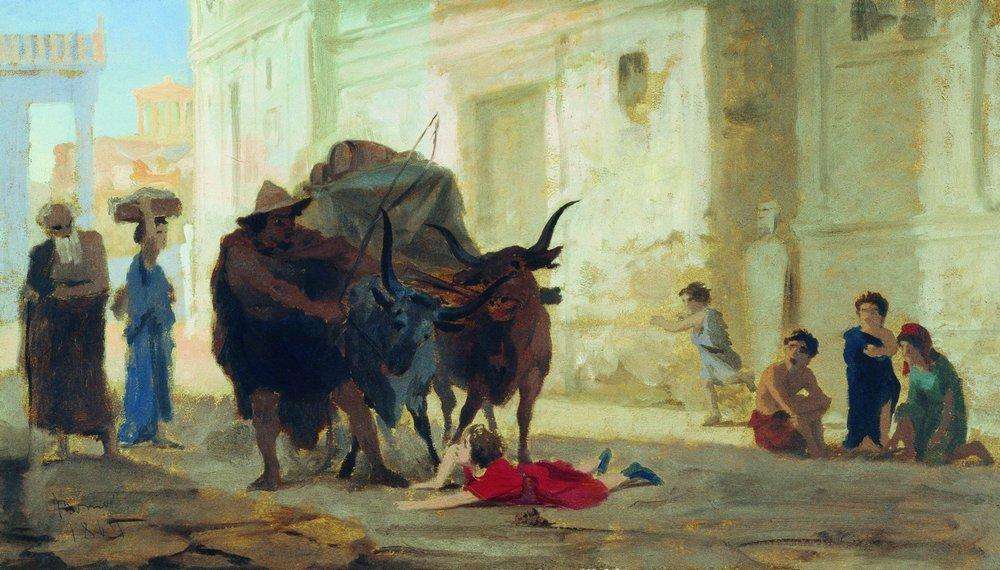 Дети на улице Помпеи. 1860 - Бронников Федор Андреевич