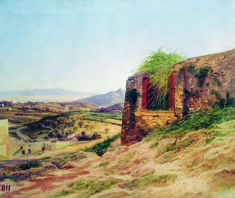 Пейзаж с развалинами. 1880-е - Бронников Федор Андреевич