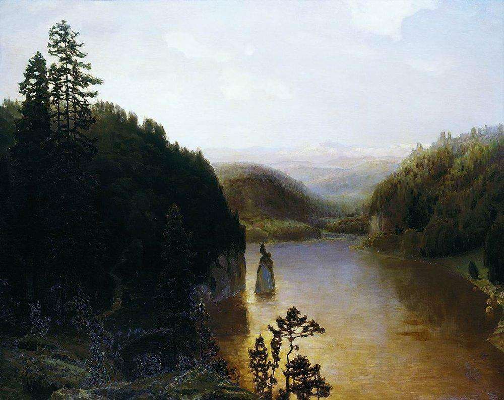 Озеро в горной Башкирии. Урал. 1895 - Васнецов Аполлинарий Михайлович