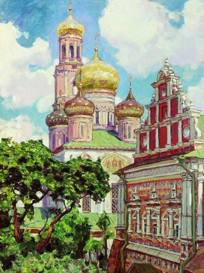 Симонов монастырь. Облака и золотые купола. 1927 - Васнецов Аполлинарий Михайлович