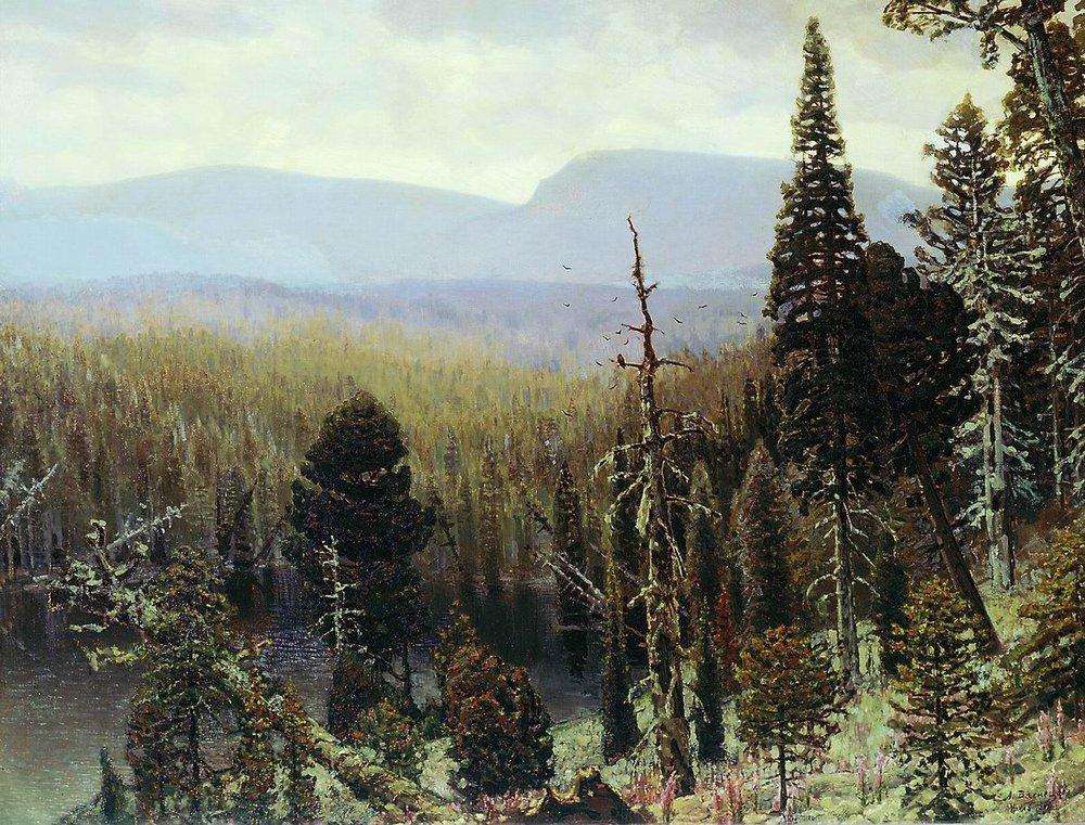 Тайга на Урале. Синяя гора. 1891 - Васнецов Аполлинарий Михайлович