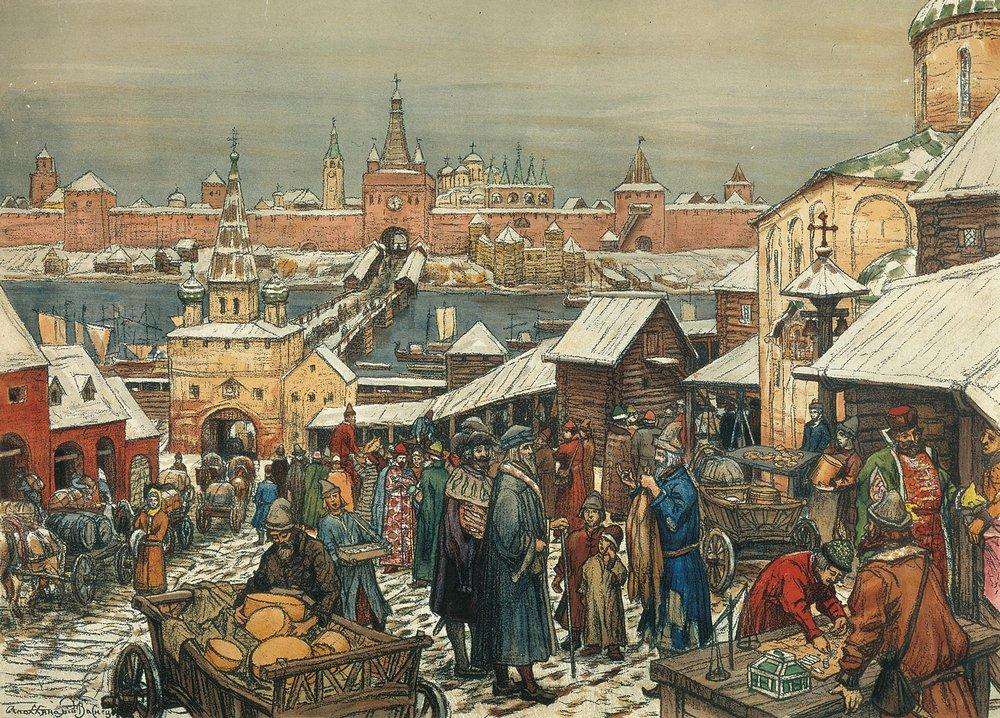 Торг в Нижнем Новгороде. 1908-1913 - Васнецов Аполлинарий Михайлович