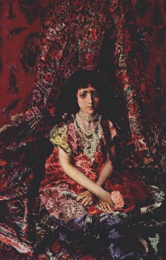 vrubel_girl_against_a_persian_carpet_background_1885 - Врубель Михаил 