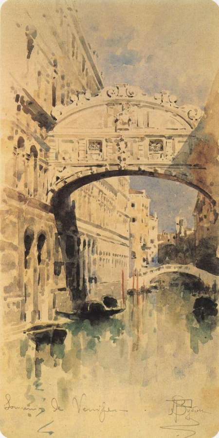 Венеция. Мост вздохов. 1890-е - Врубель Михаил 