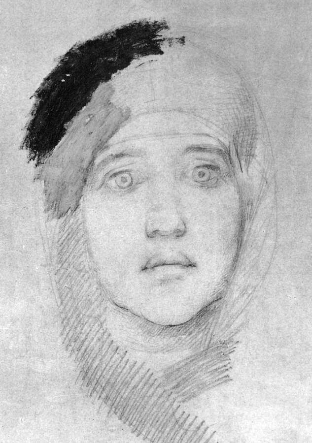 Женская голова (Э.Л.Прахова). 1884-1885 - Врубель Михаил 