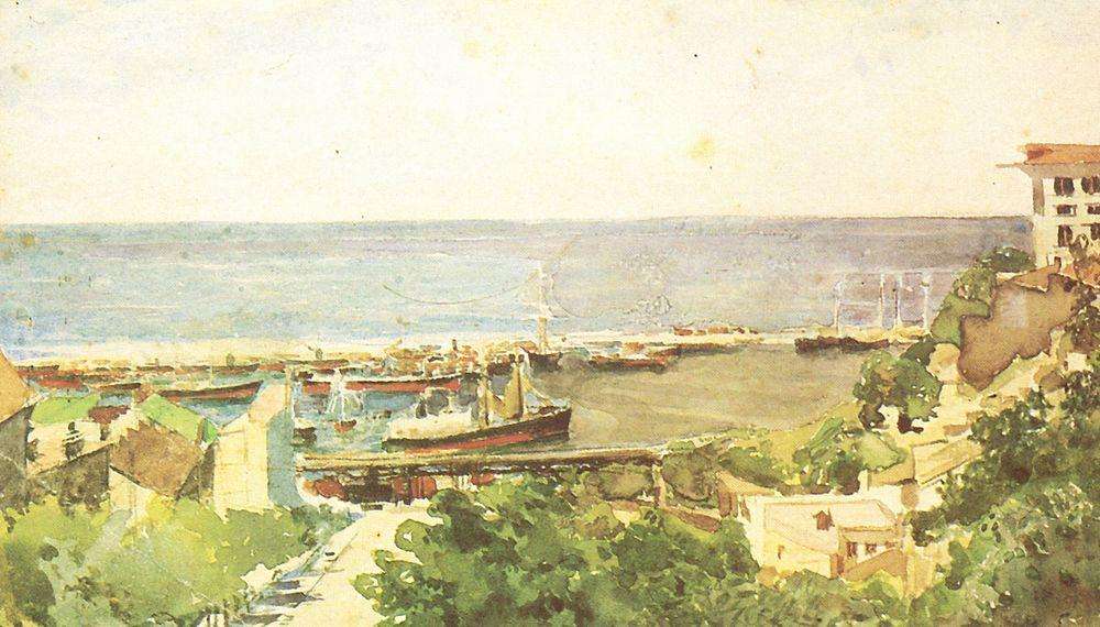 Одесский порт (Берег моря). 1885 - Врубель Михаил 