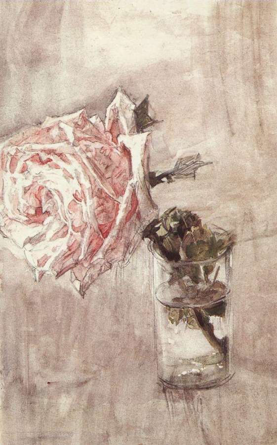Роза в стакане. 1904 - Врубель Михаил 