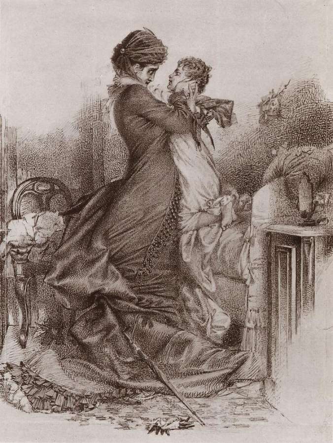 Свидание Анны Карениной с сыном. 1878 - Врубель Михаил 