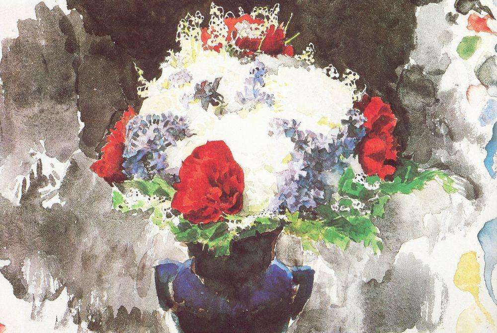 Цветы в синей вазе. 1886-1887 - Врубель Михаил 