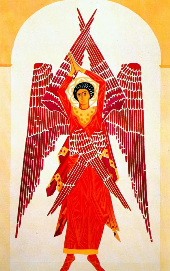 goncharova_liturgy_six-winged-seraph_1914 -   