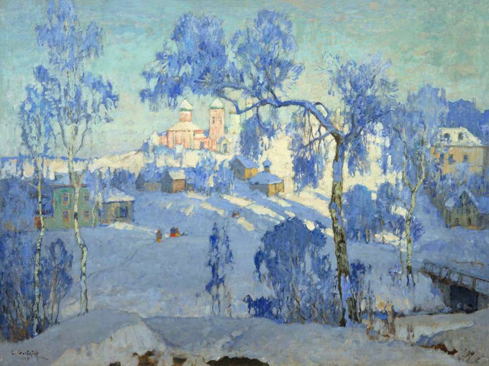 Зимний пейзаж с церковью. 1925 - Горбатов Константин Иванович