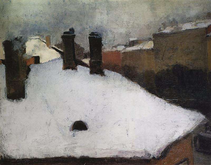 1889 Крыши под снегом. Х.,м. 25x33.5 ГТГ - Грабарь Игорь Эммануилович