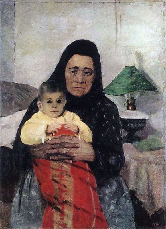 1892 Няня с ребенком. Х.,м. 83.5x61.7 ЧС - Грабарь Игорь Эммануилович