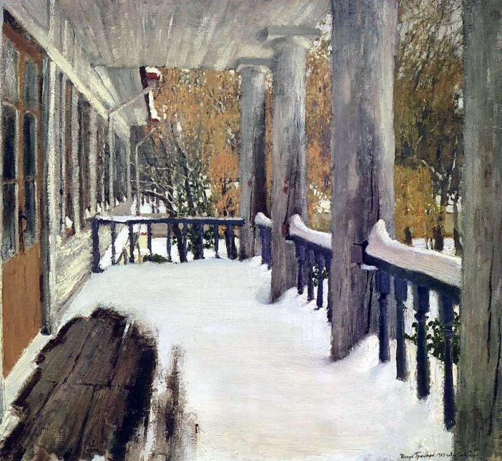 1903 Сентябрьский снег. Х.,м. 79x89 ГТГ - Грабарь Игорь Эммануилович