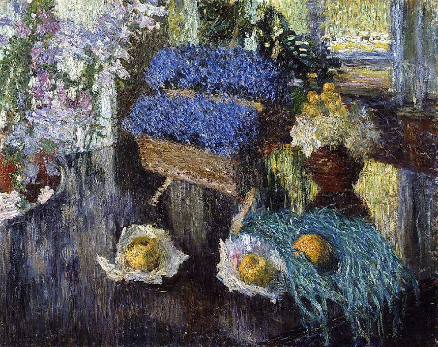 1904 Цветы и фрукты на рояле. Х.,м. 79x101 ГРМ - Грабарь Игорь Эммануилович
