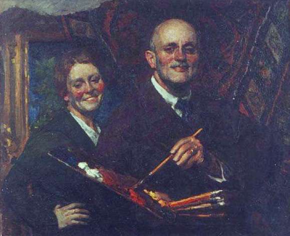 1923 Автопортрет с женой. 96,5х118,5 Новокузнецк - Грабарь Игорь Эммануилович