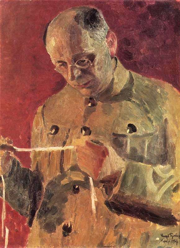 1927 Портрет Н.П.Горбунова. Х. на картоне, м. 67x60.5 ЧС - Грабарь Игорь Эммануилович