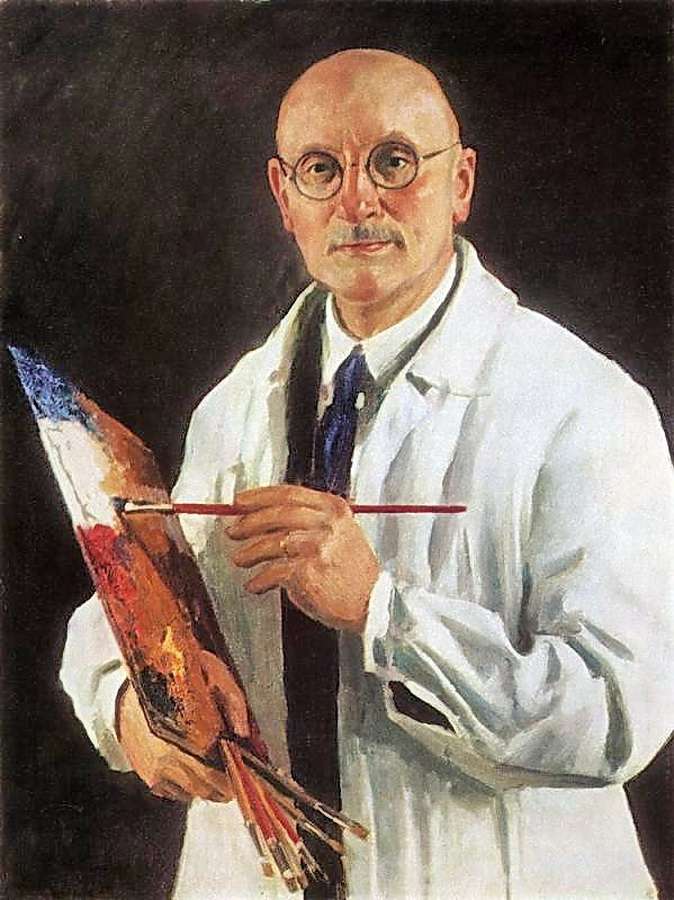 1934 Автопортрет с палитрой ( в белом халате ). Х.,м. 89x70 ГТГ - Грабарь Игорь Эммануилович