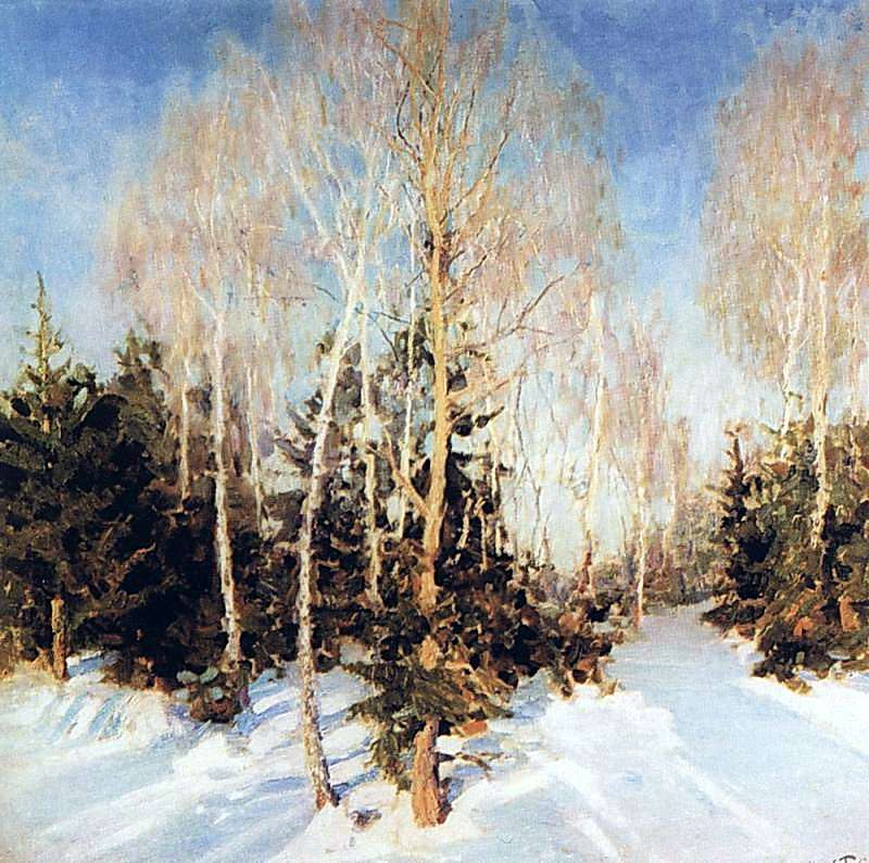 1954 Зимний пейзаж. Х.,м. 83x83.5 ГТГ - Грабарь Игорь Эммануилович