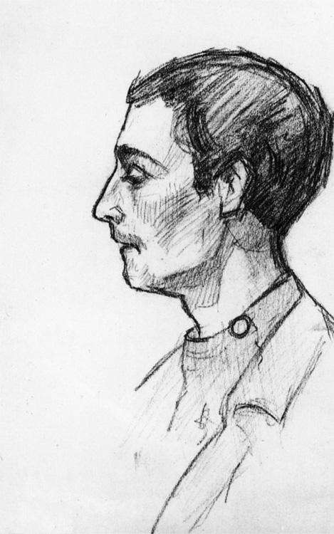 1916 Портрет студента. 1916 Б.,к. 23,8x15,5 Ссх - Дейнека Александр Александрович
