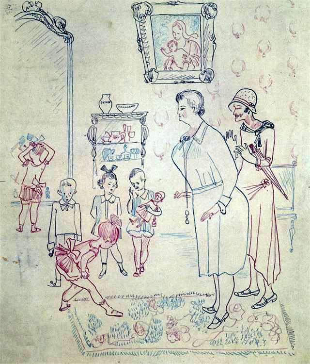 1928 Рисунок для журнала. Бумага, цветная тушь, перо. 27,3х23,5 Ссх - Дейнека Александр Александрович