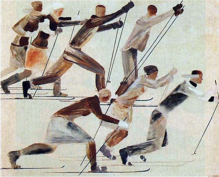 1931 Лыжники. Х., м. 100x124 ГТГ - Дейнека Александр Александрович