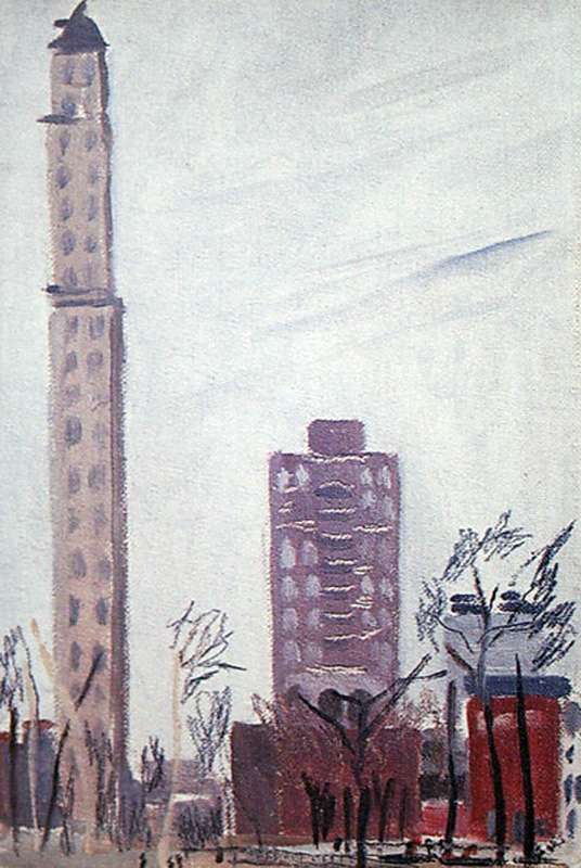 1935 Филадельфия. Холст на картоне, масло. 22,8х15,8 Курск - Дейнека Александр Александрович