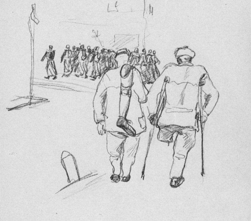 1945 Из берлинских зарисовок. Б., к. 28,5x39 Ссх - Дейнека Александр Александрович