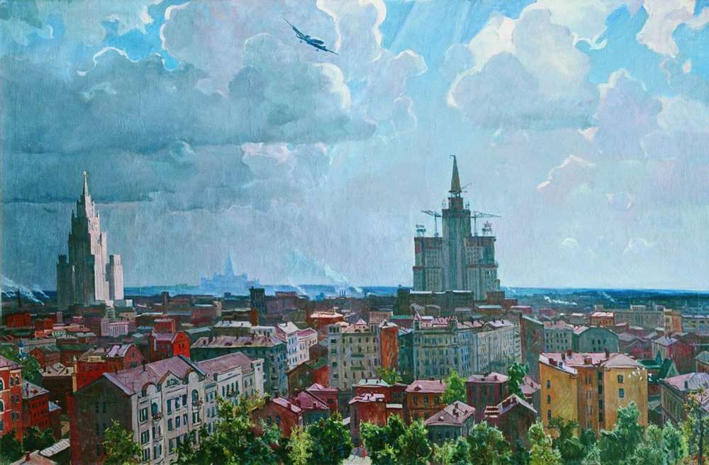 1952 Москва. Пейзаж. Х., м. 130x200 Волгоград - Дейнека Александр Александрович