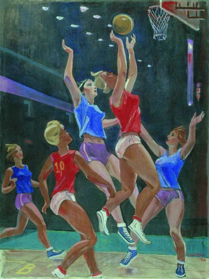 1962 Баскетбол. Холст, масло. 100x75 - Дейнека Александр Александрович